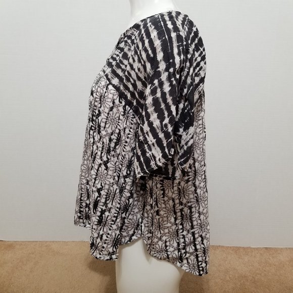 Lucky Brand top Small flowy v-neck abstract print dolman boho hippie - Picture 2 of 10